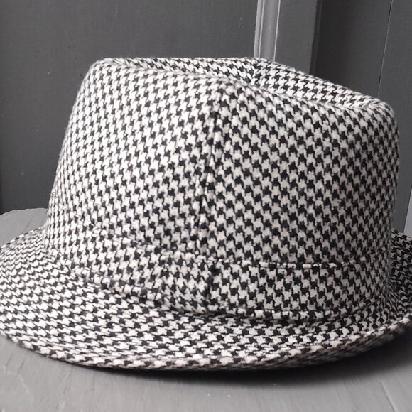 Vintage Men's Houndstooth Fedora Hat - Picture 1 of 5